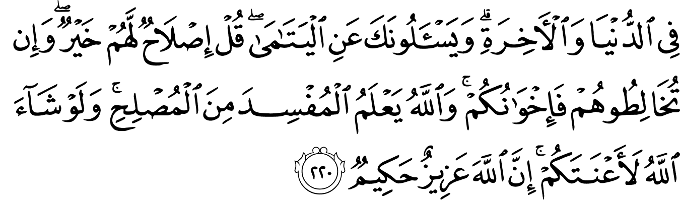 Surat Al-Baqarah [2:220] - The Noble Qur'an - القرآن الكريم