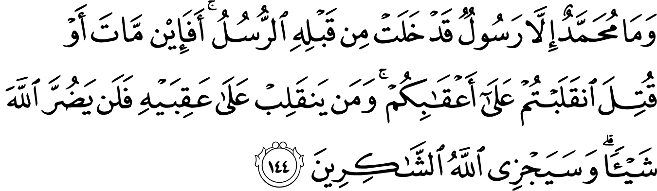 Surat u0027Ali `Imran [3:144] - The Noble Quru0027an - القرآن الكريم